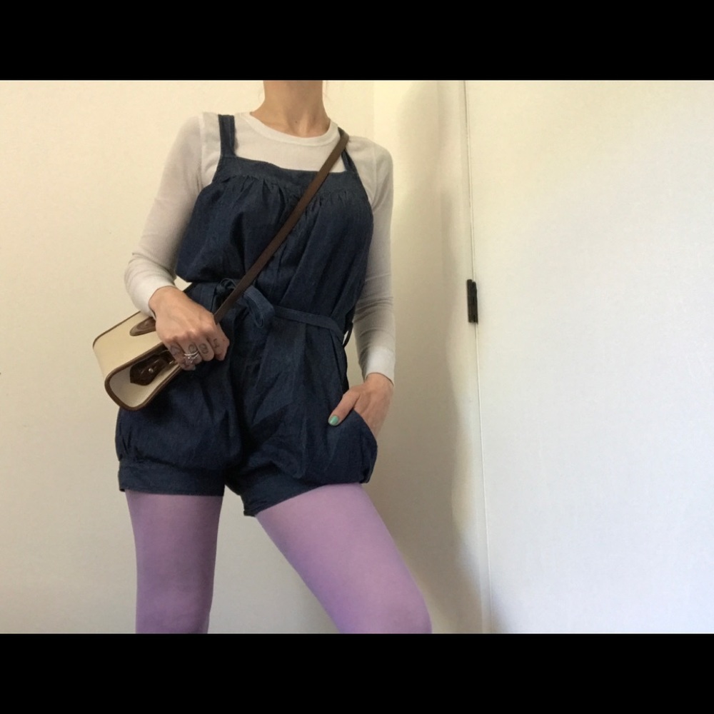Forever 21 Denim Style Shorts Romper - Picture 9 of 13